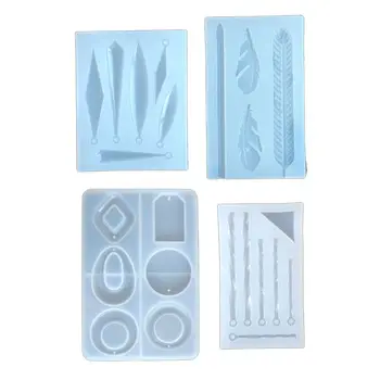 

DIY Crystal Epoxy Mold Strips Hollow Pendant Ancient Style Stud Earrings Molds