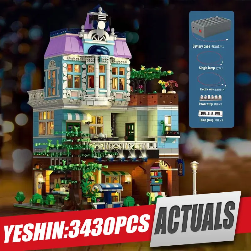 Yeshin 16004 уличные строительные игрушки модель кафе кофе углы сборные блоки кирпичи