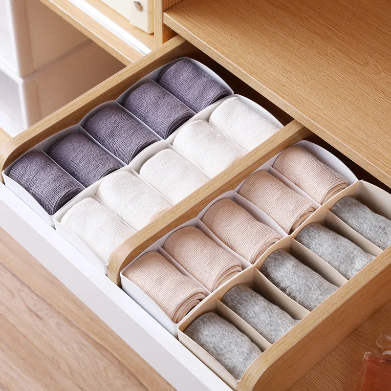 

Multi-functional Storage Box Plastic Household Socks Underwear Storage Box Wardrobe Drawer Partition Box Underwear Storage Organ