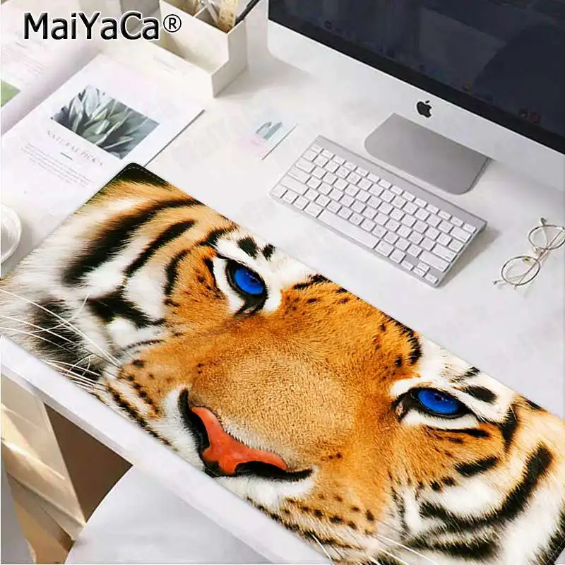 MaiYaCa, мой любимый коврик для мыши с тигром,, большой коврик для мыши, клавиатура, коврик - Цвет: Lock Edge 30x80cm