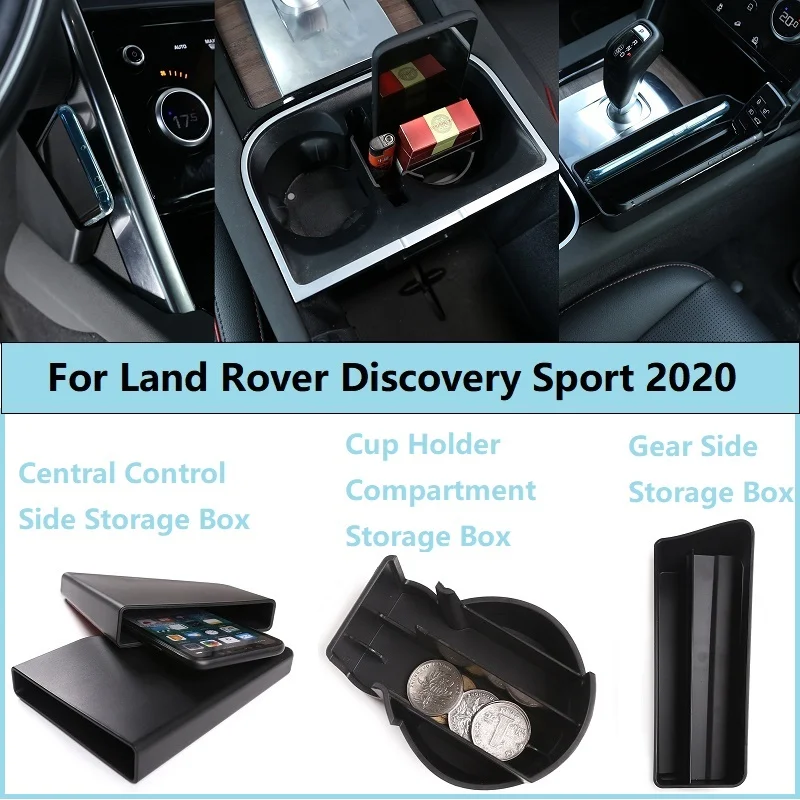 

Черный чехол из АБС-пластика для держателя стакана с отделением для хранения для Land Rover Discovery Sport 2020, аксессуары