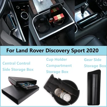 

ABS Black Central Control Storage Box Trim Cup Holder Compartment Storage Box For Land Rover Discovery Sport 2020 Accessories