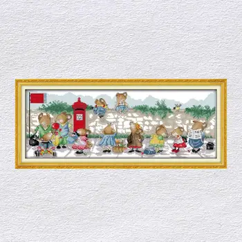 

Joy Sunday Counted Cross Stitch 11ct Printed Needlework Embroidery Stamped Cartoon Paintings for Children 14ct Cross Stitch Kit