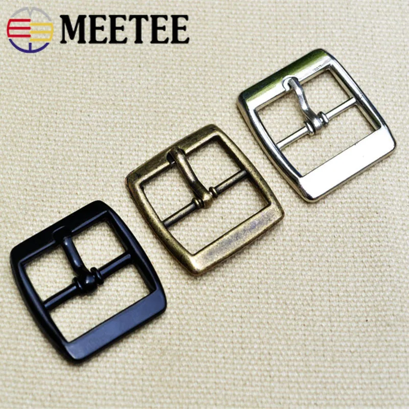 Meetee 5/10pcs ID20mm Metal Pin Buckles Belt Bags Strap Slider Adjuster Hook DIY Shoes Decor Buckle Leather Hardware Accessories
