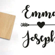 Свадебная печать названия, скрипт каллиграфии, Стрела и сердце, индивидуальный логотип штамп для Свадебные Канцтовары, персонализировать Ваши приглашения