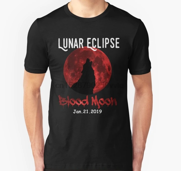 

Men tshirt Total Lunar Eclipse January 2019 Super Wolf Blood Moon T Shirt T Shirt women T-Shirt tees top