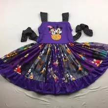 Летнее платье для девочек с короткими рукавами; модная детская одежда с изображением колеса мышки