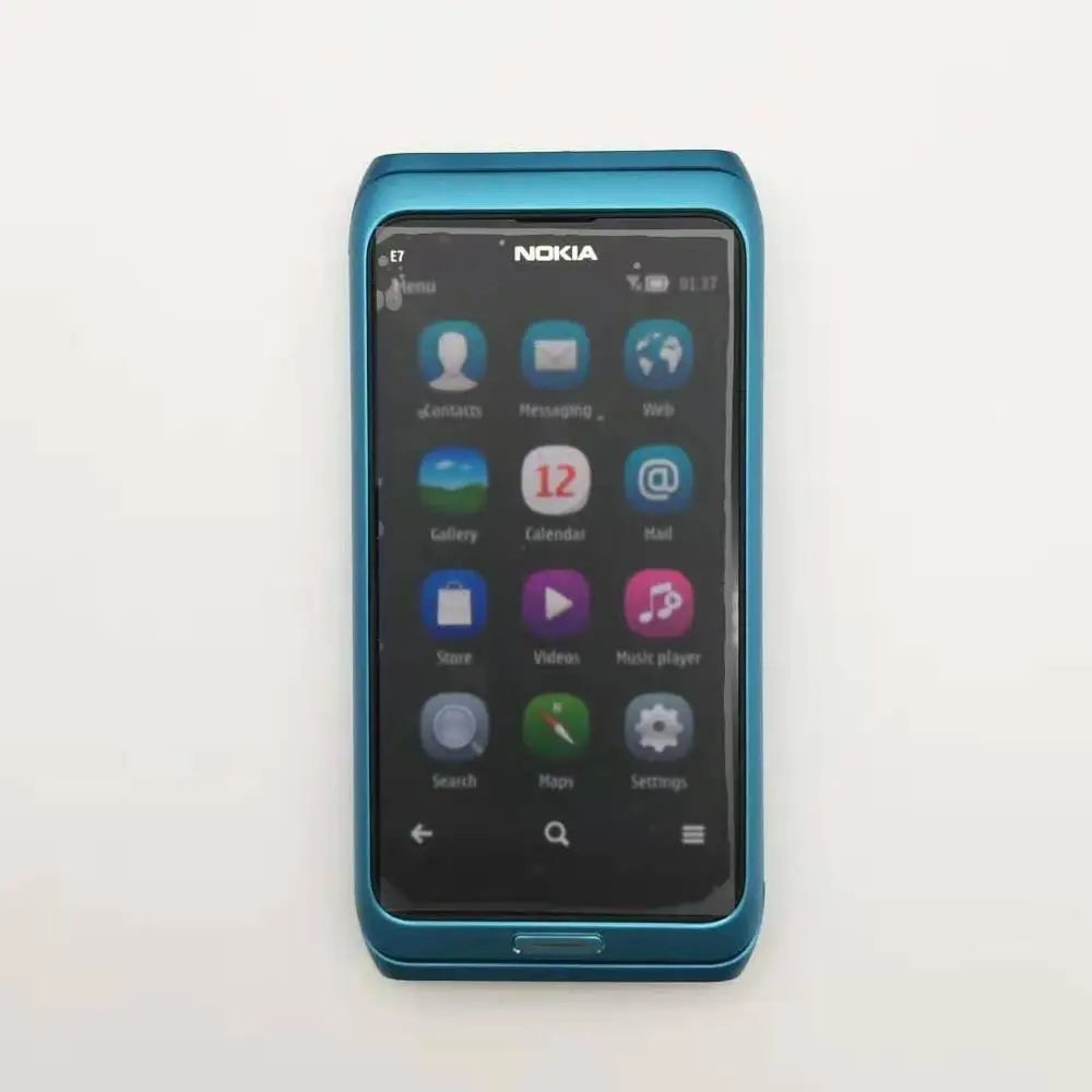 NOKIA E7 мобильный телефон разблокированный 3g wifi смартфон Восстановленный сенсорный экран - Цвет: Синий