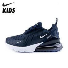 Nike Air Max 270(gs) оригинальная детская обувь Новое поступление дышащая беговая Обувь Удобные спортивные кроссовки#943345