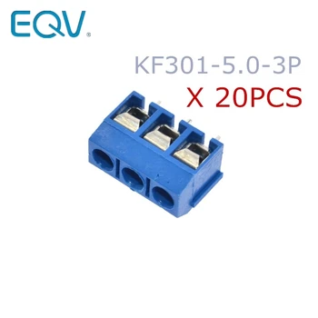 

20PCS/LOT KF301-3P KF301-5.0-3P KF301 Screw 3Pin 5.0mm Straight Pin PCB Screw Block Black