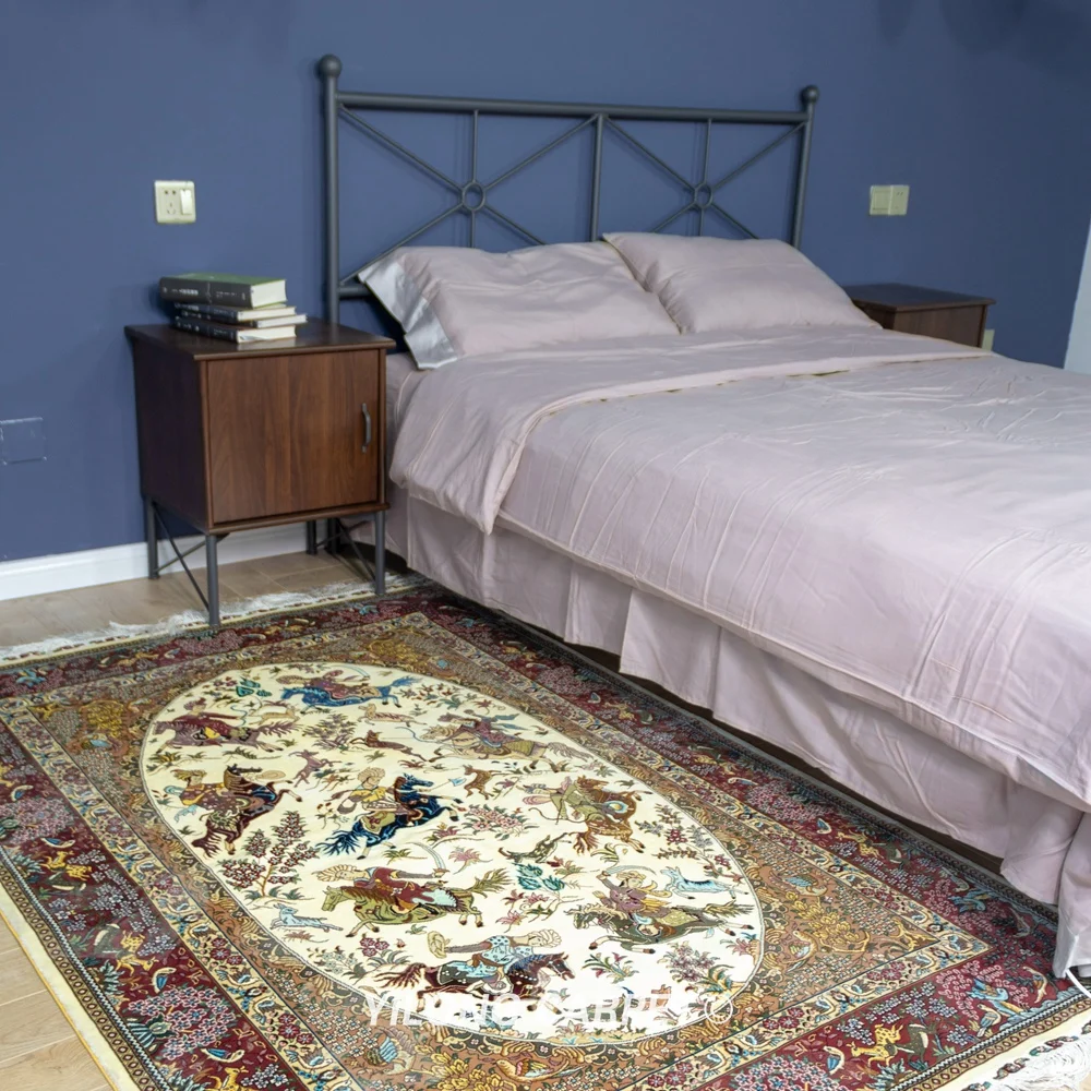 YILONG 4'x6' горячая Распродажа домашний Шелковый охотничий ковер ручной работы(ZQG362A