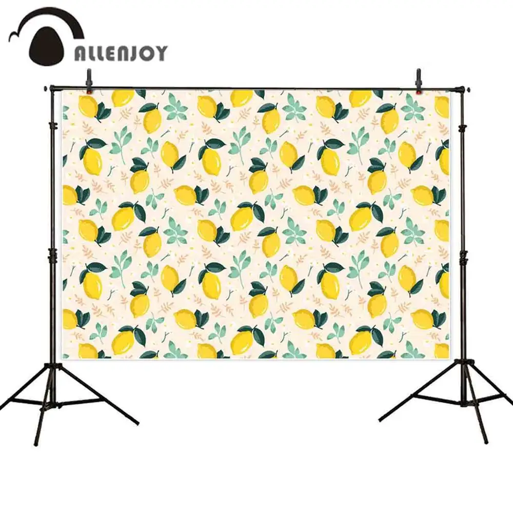 

Allenjoy photographic backgrounds lemon repeat pattern watercolor illustration baby shower fruit children backdrop photobooth