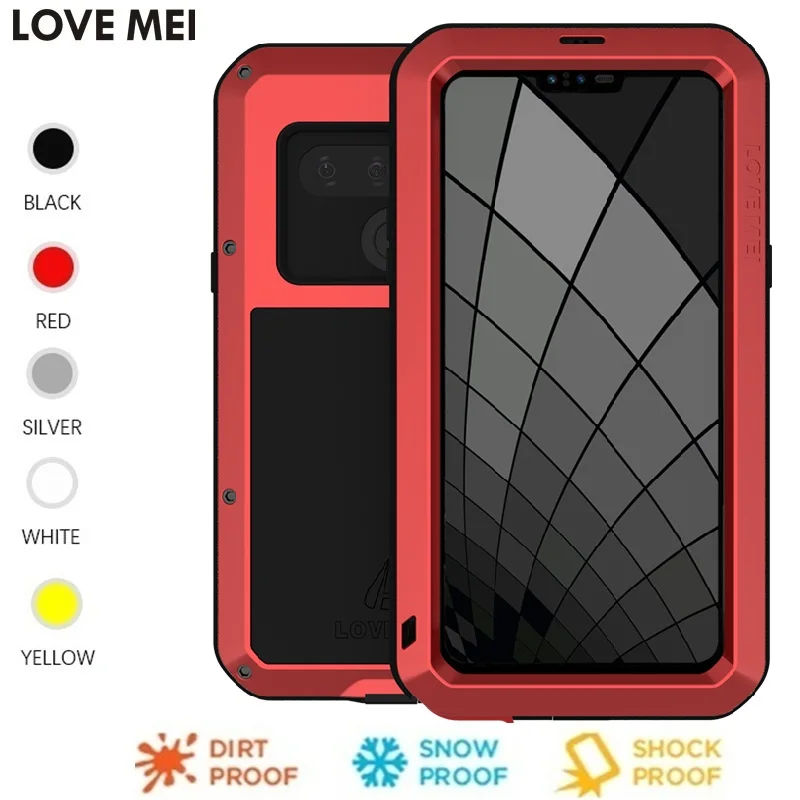 Мощный чехол Love Mei для Lg G8s Thinq 3, задняя камера, противоударный алюминиевый/металлический чехол для телефона из закаленного стекла Gorilla