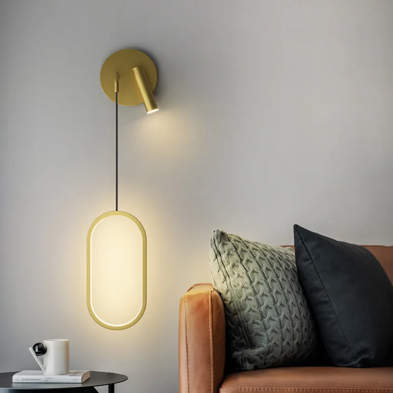 

Nordic Fashion Led Wall Lamp Simple Hotel Room Bedroom Living Room Corridor Aisle Lighting Creative Spotlight Bedside Chandelier