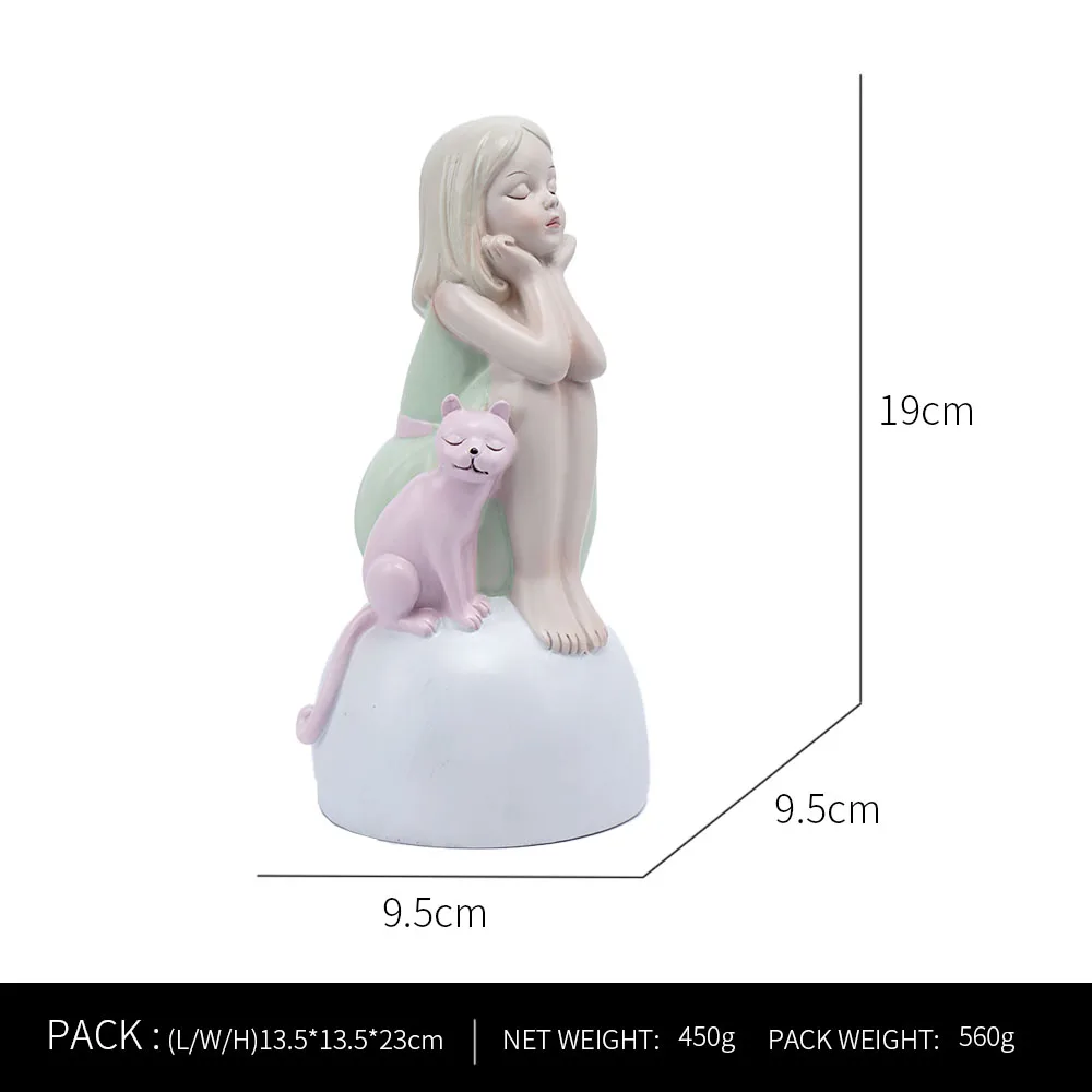 Ornaments For Home Cute Girl Rabbit Elephant Horse Statues Sculptures Figurines For Interior Room Decor Living Room Decoration