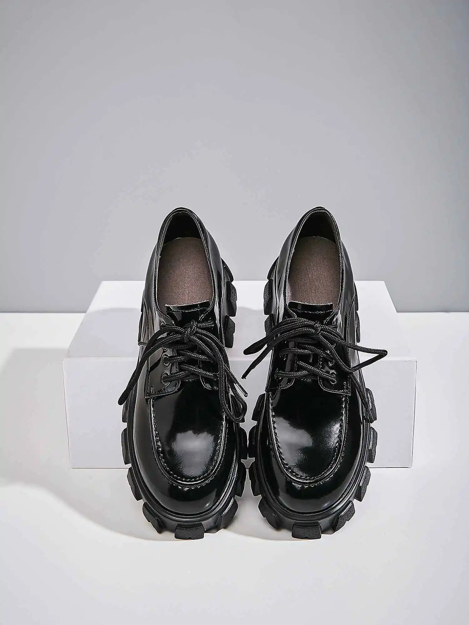 Lenkisen/классические белые кроссовки из натуральной кожи с круглым носком на высоком толстом каблуке и платформе со шнуровкой; женская Вулканизированная обувь; L8f7