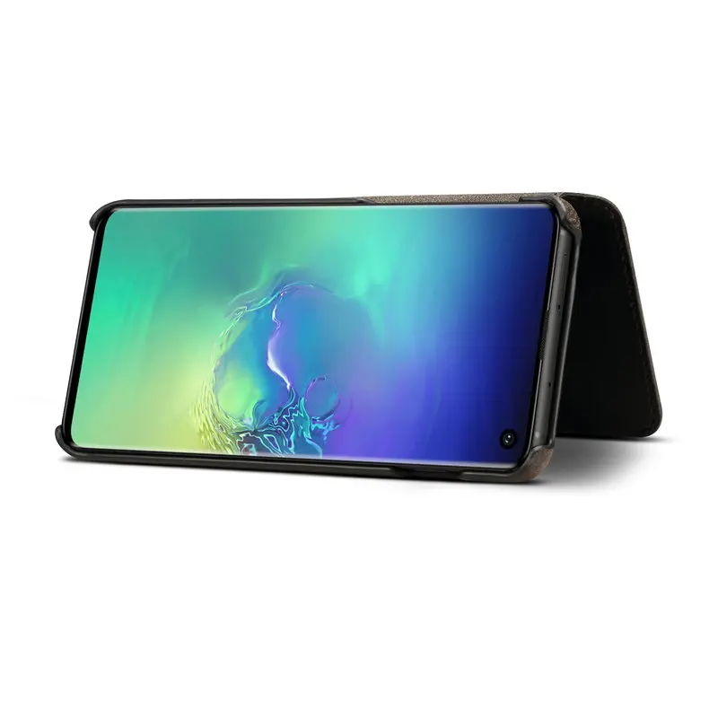 Роскошный деловой флип чехол из натуральной кожи для Samsung Galaxy S10 Plus S10e подставка с