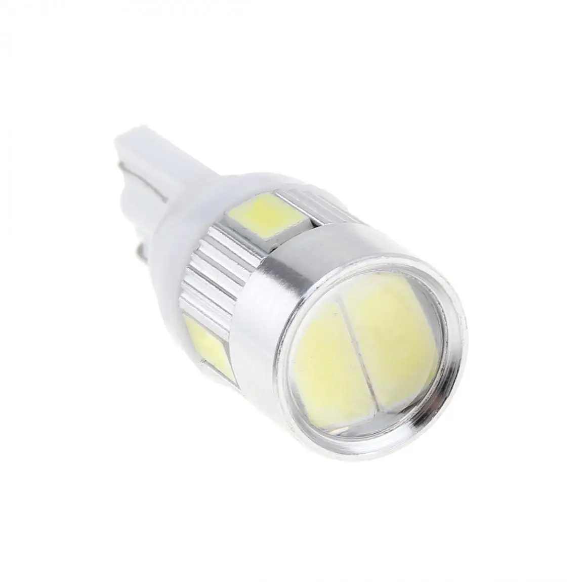 10 шт. T10 5630 лампы супер белый T10 Клин 6x SMD 5630 Светодиодный Светильник лампы W5W 2825 158 192 168 194 5500K белый светильник для авто