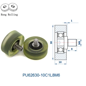 

Outer diameter 30mm with 10mm thickness PU material coated bearing, drawer pulley, screw pulley, sliding door roller