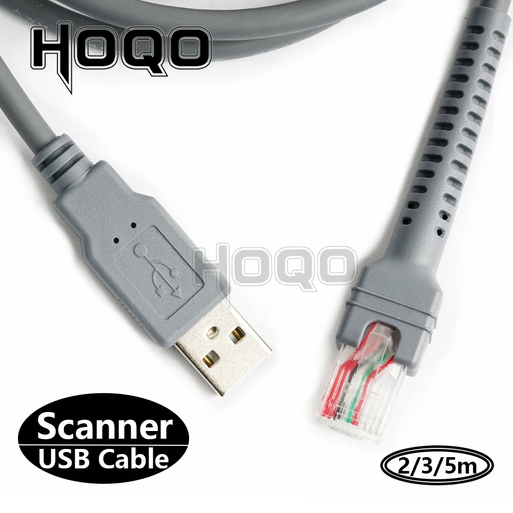 2M USB to RJ45 Barcode Scanner Cable For Symbol LS2208