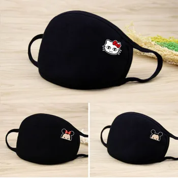 

1PC Multi-Style Anime Cartoon Kpop Algodón Mascarilla bucal Antipolvo Mofia lavable Máscara negra en la cara para hombre Mujer R