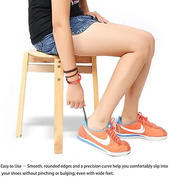 Металлический рожок для обуви помощник маленький Нержавеющая сталь с