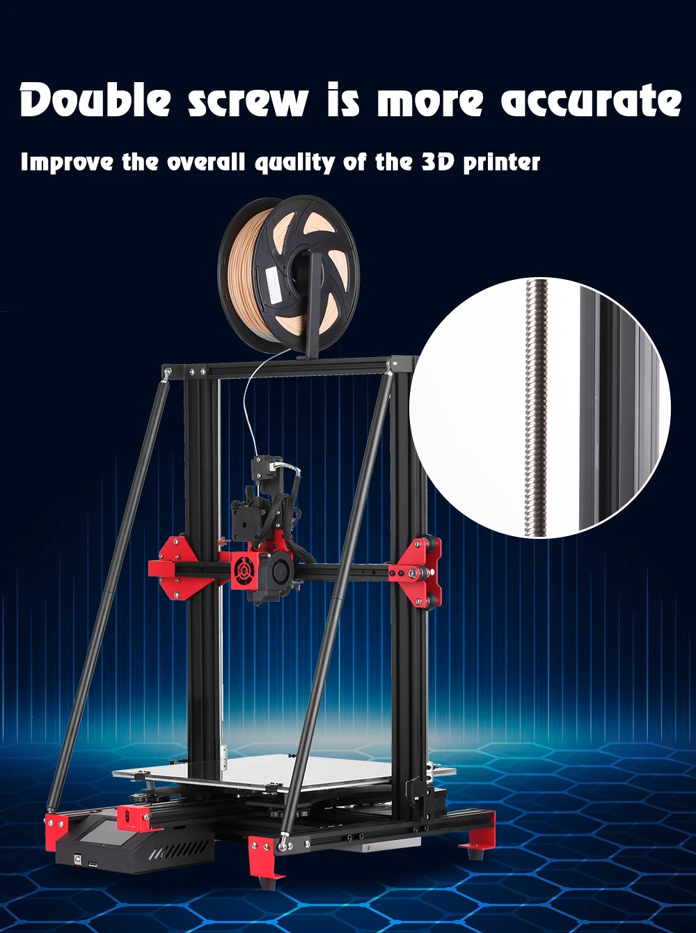 Creativity CY300 FDM 3D printer kit double lever supports automatic leveling 0.4mm nozzle print size 300x300x400 I3 3D printer 3d printing machine