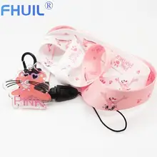Pink Panther Phone Charm Cute Lanyard for keys Card Neck Holder Hang Rope Neck Strap Mobile Straps Keychain Lanyards Handykette