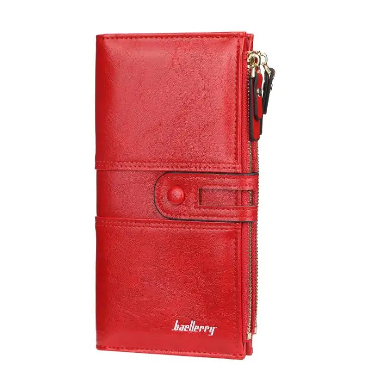 Red Baellerry женский кошелек Длинная версия большой емкости с пряжкой на молнии женский клатч модный кошелек с несколькими картами - Цвет: Red
