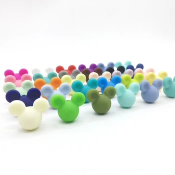 

NEW DIY Necklace Food Grade Chew Silicone Beads Mickey Silicone loose bead Safe Food Grade Chewing silicone beads
