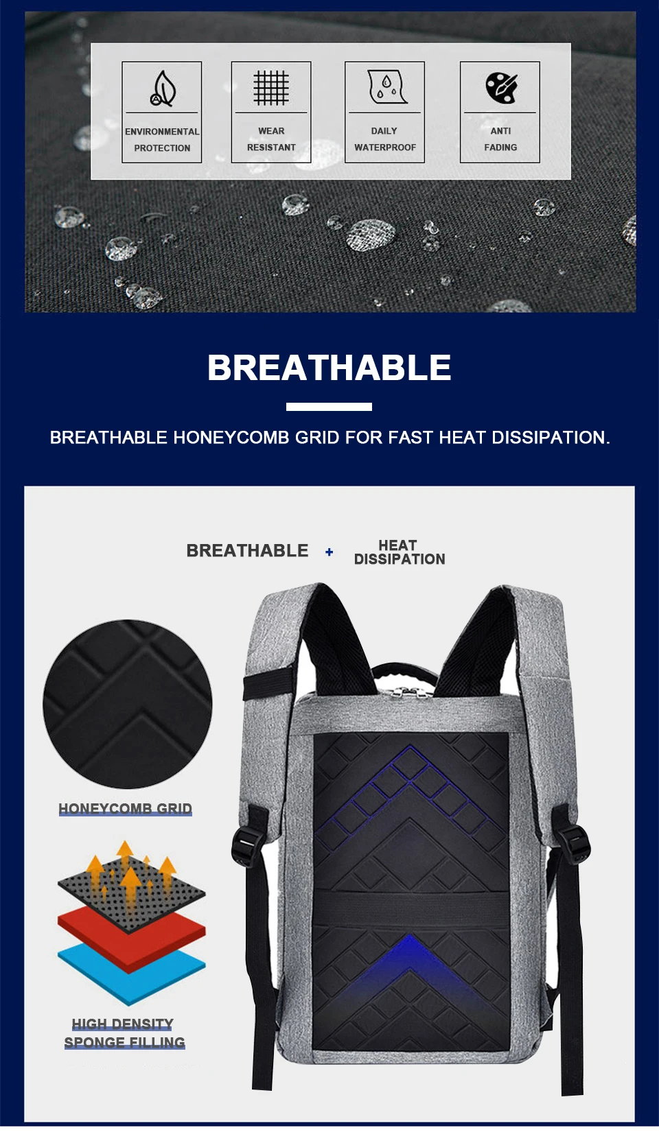 Men Backpack Anti Theft Travel Bagpack Laptop 15.6 Inch Notebook Waterproof Bags USB Charging Male Business Fashion Unisex Bag (4)