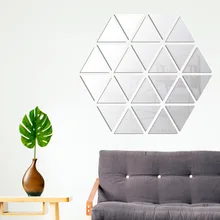 Акриловые зеркала стены Стикеры s треугольная Геометрия простое зеркало Стикеры Гостиная художественное оформление стены в спальне Стикеры s