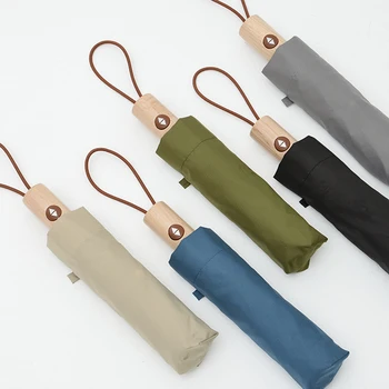 

Men Umbrella Automatic Windproof Maple Wooden Japanese Style Umbrella Rain Strong Golf Umbrella Colorful Men Gift Guarda Chuva