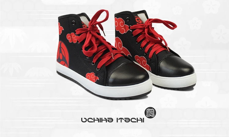 Naruto Akatsuki Red Cloud Logo Uchiha Itachi Anime Casual Sports Sneaker High Tops Daily Shoes Boots Ourdoors Cosplay Gift