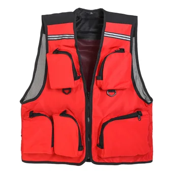 

Men Women 5 Pockets Zipper Closure Wear Resistant Fishing Vest Mesh Back Camping Hiking Detachable Outdoor Sports Quick Dry