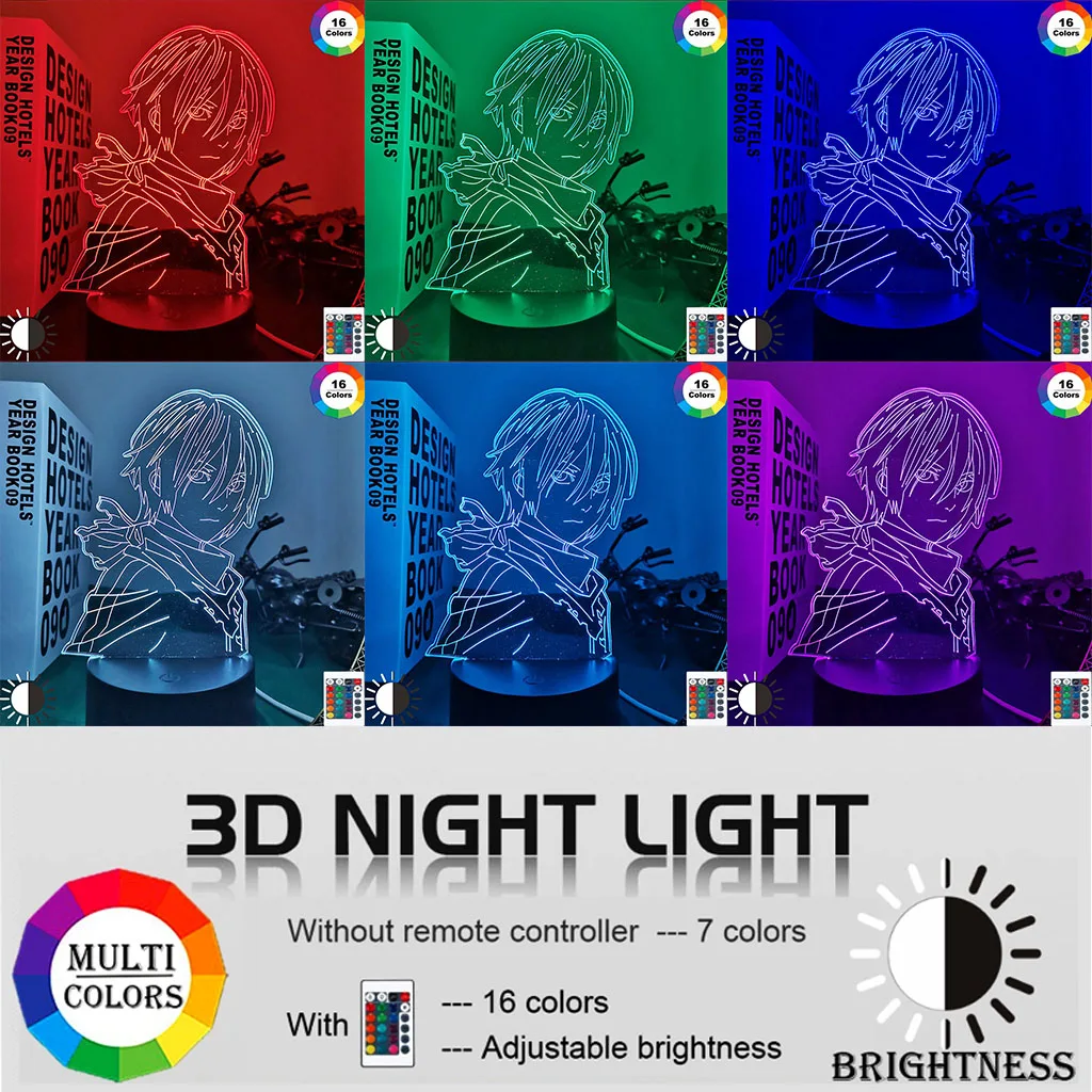 Anime Noragami Yato Figure Led Night Light for Bedroom Decor Light Brithday Gift Manga Noragami 3d Table Lamp Acrylic led night light