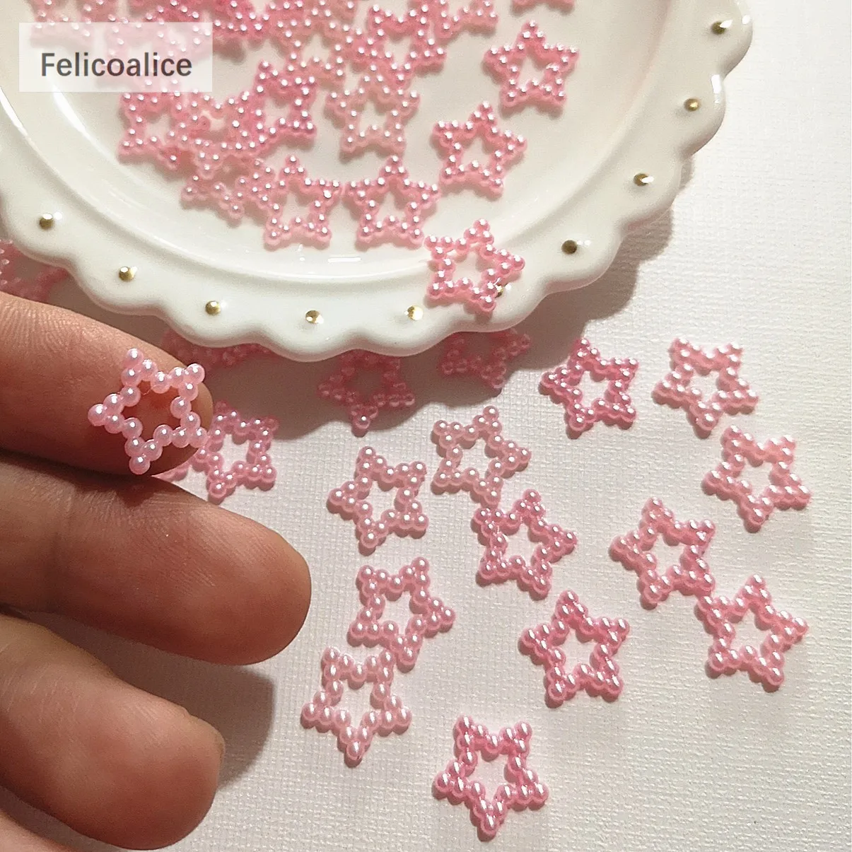 1000pcs Pink Flatback Half Round Flower Bowknot Imitation Pearl Craft ABS Scrapbook Beads for DIY Decoration Jewelry Making