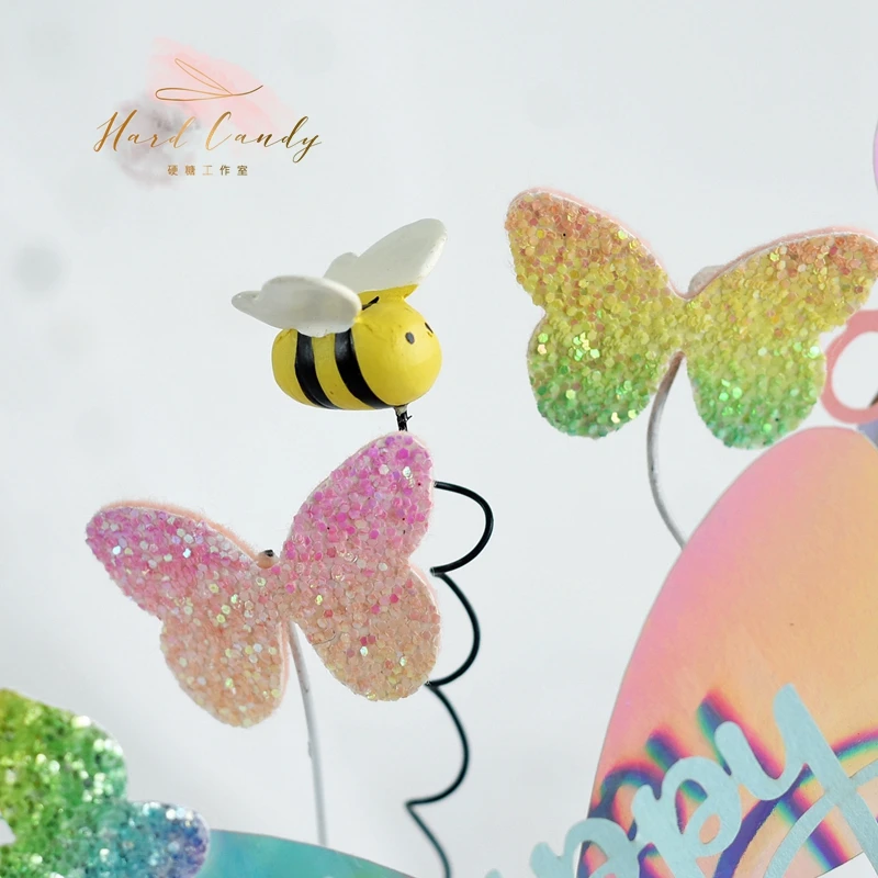 Десерт украшение торт Топпер подарки День рождения вечерние милые бабочки лазер