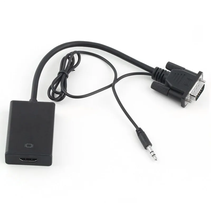 Преобразователь из VGA в HDMI кабель адаптер с аудио 1080P VGA HDMI адаптер для портативных ПК к HDTV проектор