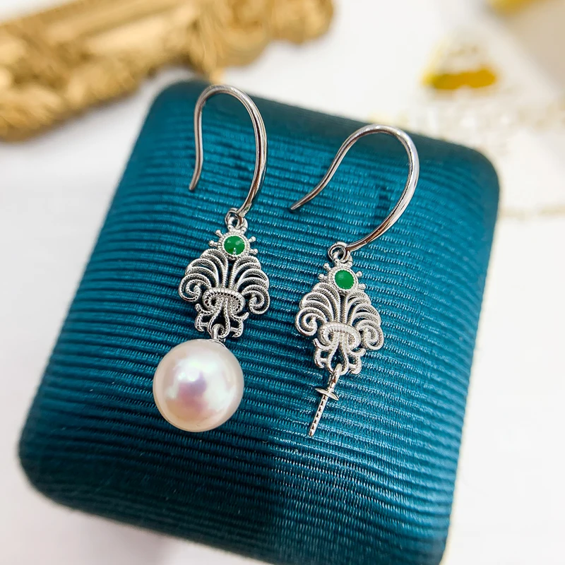Classic Beauty Pearl Earrings Fittings Women DIY Earrings Components(Not including pearl)