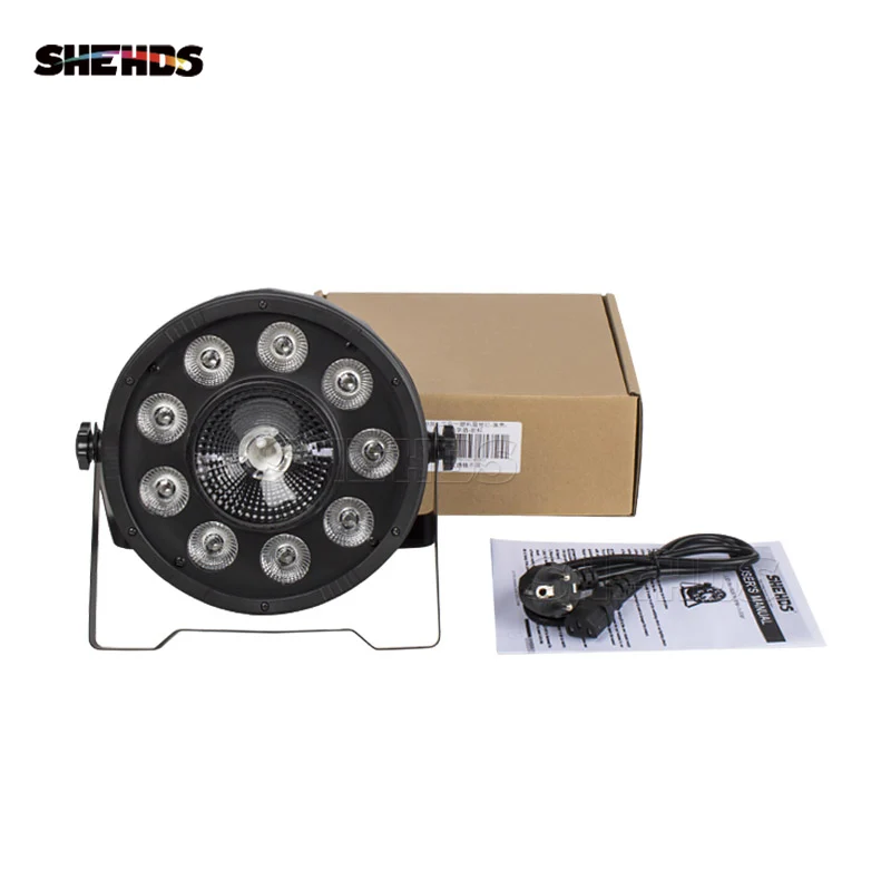 4 шт. SHEHDS LED Flat Par 9x10W + 30W RGB Light ing 3 в 1 Светодиодный светильник DMX512 Диско s