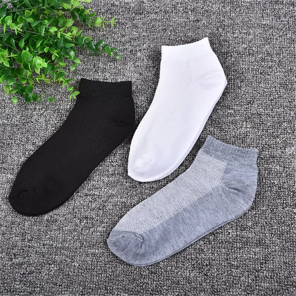 5 пар/лот, мужские носки, высококачественные хлопковые Дышащие носки с сеткой, короткие носки-тапочки, мужские черные невидимые носки с