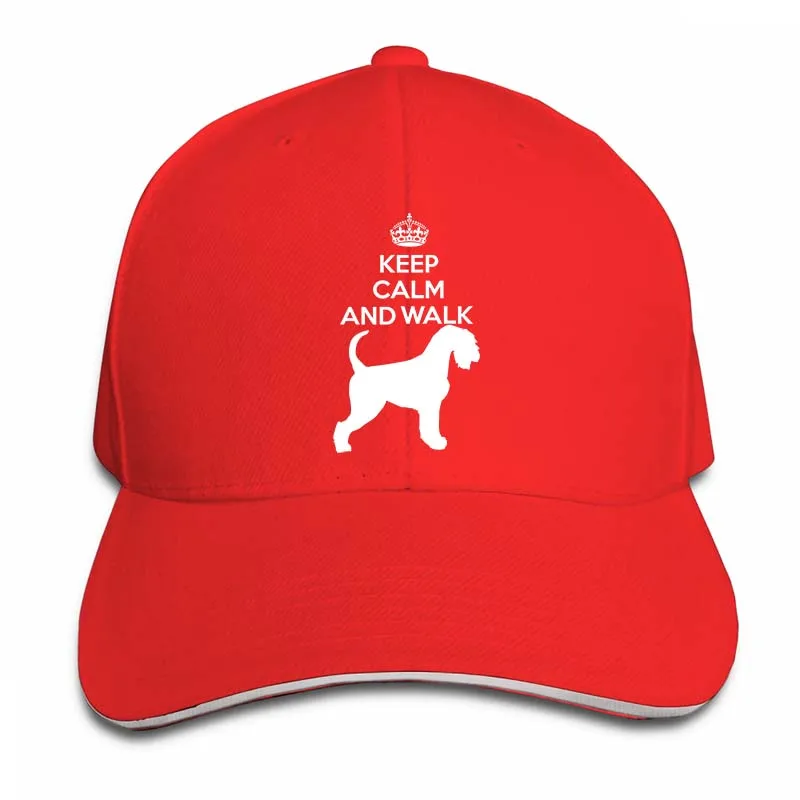Шнауцер-с надписью «KEEP CALM AND WALK-новая хлопковая белая Бейсбол кепки для мужчин и женщин, Кепка-тракер Шапки модные регулируемые кепки - Цвет: 2-Red
