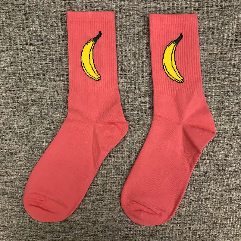 LBanana PINK Крутые носки для взрослых, размер: Кактус средней длины, кактус, трактор, пистолет, раковина, улитка, морская улитка, банан, ракушка, динозавр, огонь - Цвет: LBanana PINK