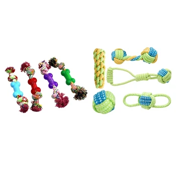 

Pet Dog Toys Molar Tooth Cleaning Resistance to Bite Pet Toys Training Game and Chew Cotton Rope & Small Dog Puppy Rope Chew Toy