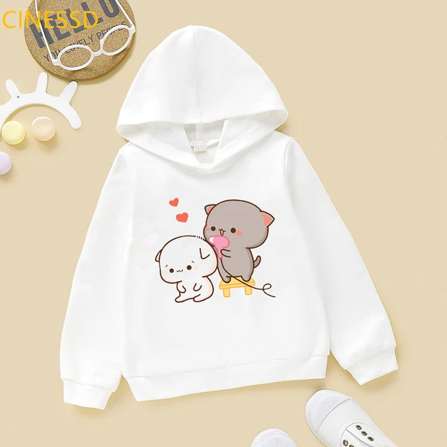 Harajuku Kawaii Cartoon Funny Lover Cat Hoodie Girl Kids Cute