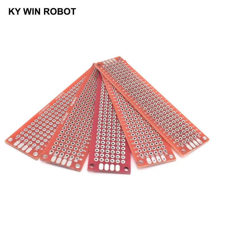 5pcs Electronic PCB Board 2x8cm Diy Universal Printed Circuit Board 2*8cm Double Side Prototyping PCB For Arduino Copper Plate 1pcs 9x15cm diy prototype paper pcb universal board experimental bakelite copper plate five connected holes circuirt board white