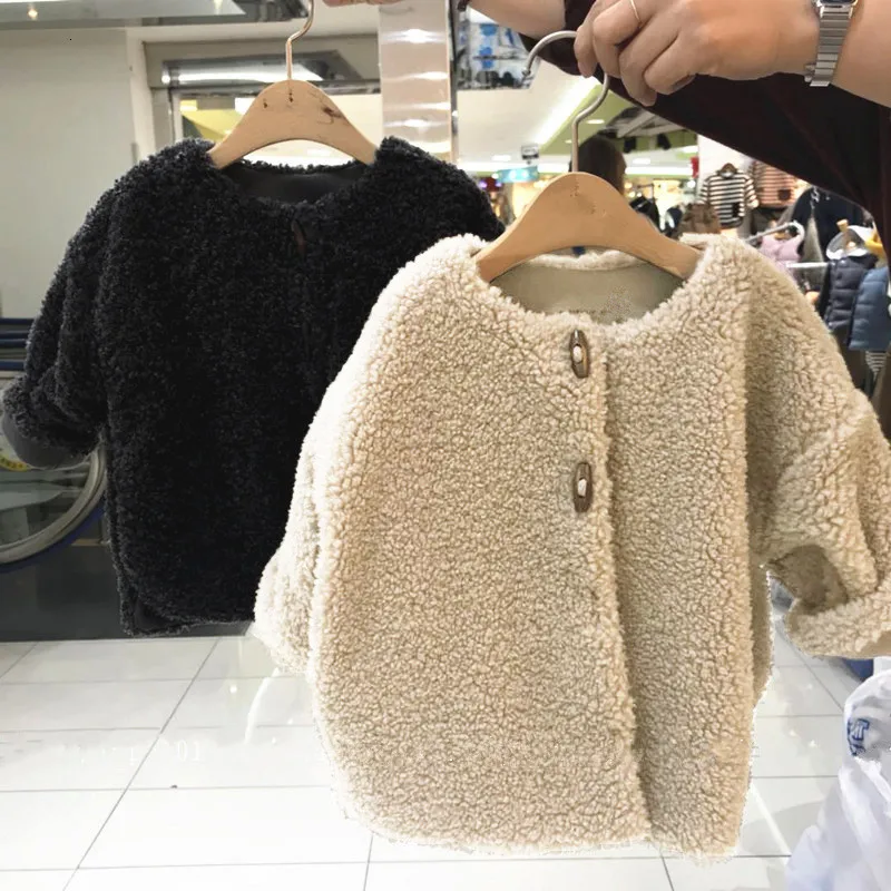 Куртки для малышей 2, 3, 4, 5, 6 лет высококачественное утепленное пальто из овечьей шерсти для девочек Одежда для мальчиков детская верхняя одежда осень-зима