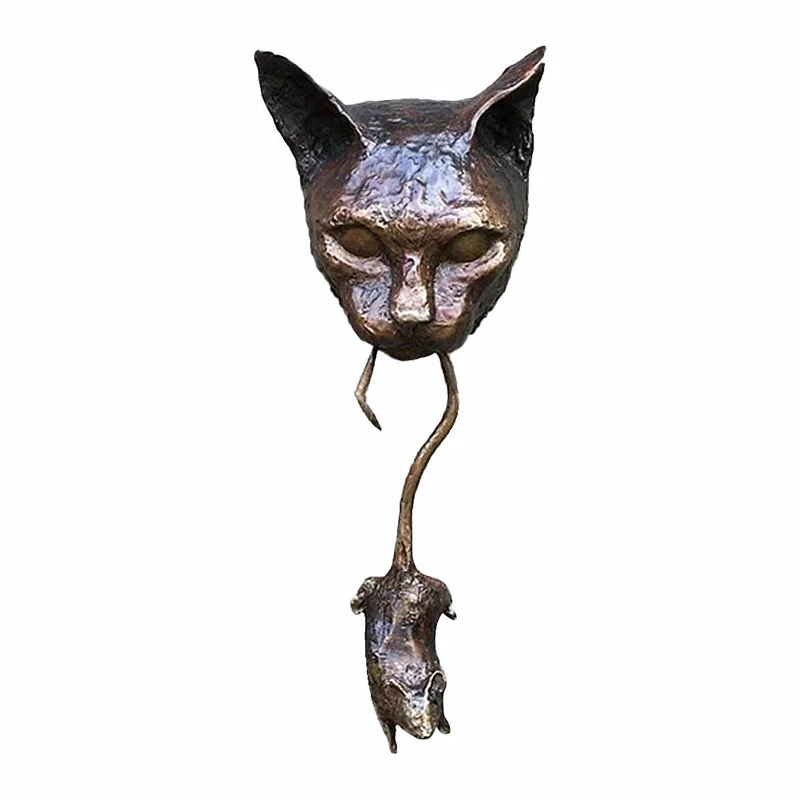 

1PCS Cat and Mouse Door Knocker Wall Hanging Animal Resin Ornaments Repellent Mouse Sculpture for Home Outdoor Garden Decoration