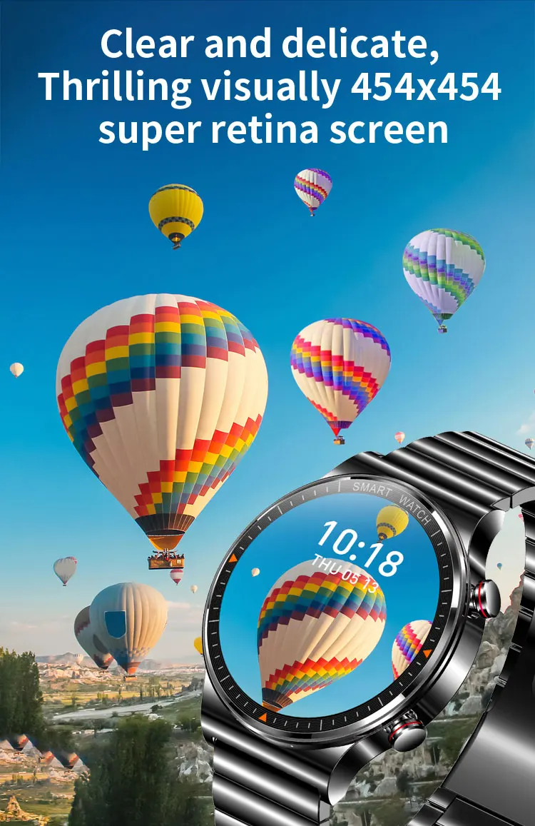 New 454*454 HD Smart Watch Full Touch Screen Mens Bluetooth Call Smartwatch IP68 Waterproof Music Player Fitness Tracker Watches